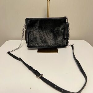 GiGi New York Chelsea Crossbody / Clutch Black SHAKER HAIR